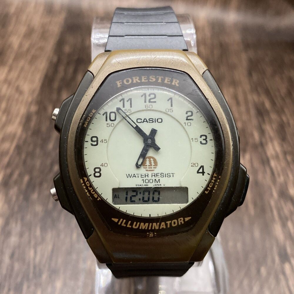 Vintage Casio FT600W Brown Forester 100 Meter Watch Working